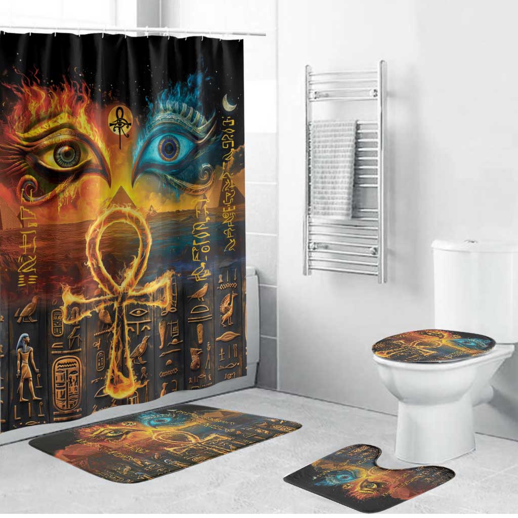 Eye of Ra and Eye of Horus Bathroom Set Power and Magic Ancient Egyptian Mythology