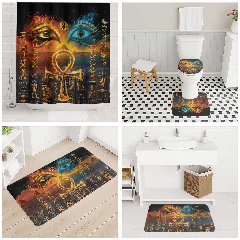 Eye of Ra and Eye of Horus Bathroom Set Power and Magic Ancient Egyptian Mythology
