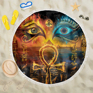 Eye of Ra and Eye of Horus Beach Blanket Power and Magic Ancient Egyptian Mythology