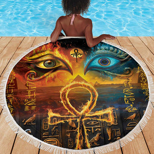 Eye of Ra and Eye of Horus Beach Blanket Power and Magic Ancient Egyptian Mythology