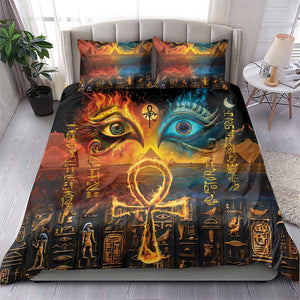 Eye of Ra and Eye of Horus Bedding Set Power and Magic Ancient Egyptian Mythology