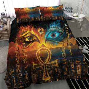 Eye of Ra and Eye of Horus Bedding Set Power and Magic Ancient Egyptian Mythology