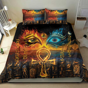 Eye of Ra and Eye of Horus Bedding Set Power and Magic Ancient Egyptian Mythology