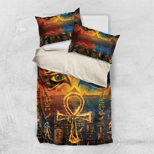 Eye of Ra and Eye of Horus Bedding Set Power and Magic Ancient Egyptian Mythology