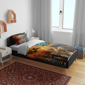 Eye of Ra and Eye of Horus Bedding Set Power and Magic Ancient Egyptian Mythology