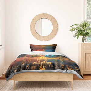 Eye of Ra and Eye of Horus Bedding Set Power and Magic Ancient Egyptian Mythology