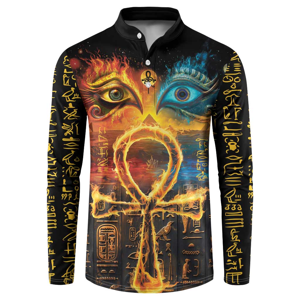 Eye of Ra and Eye of Horus Button Sweatshirt Power and Magic Ancient Egyptian Mythology