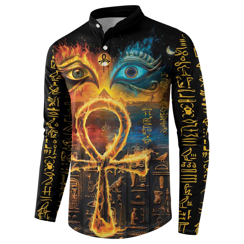 Eye of Ra and Eye of Horus Button Sweatshirt Power and Magic Ancient Egyptian Mythology