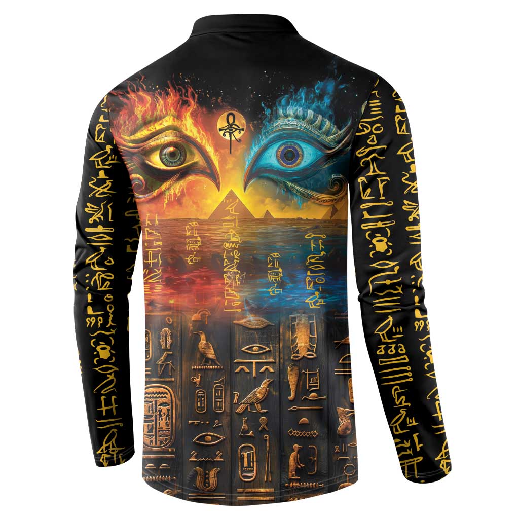 Eye of Ra and Eye of Horus Button Sweatshirt Power and Magic Ancient Egyptian Mythology