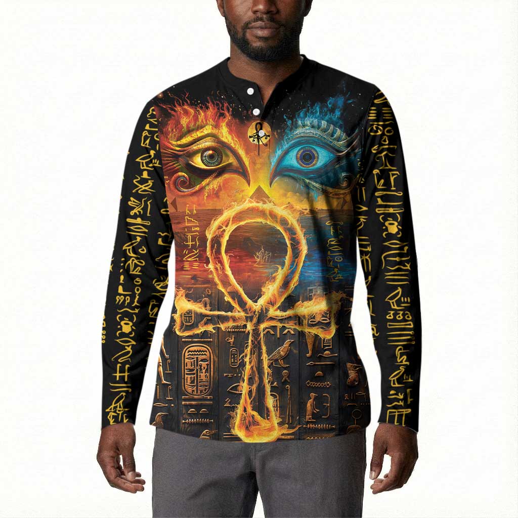 Eye of Ra and Eye of Horus Button Sweatshirt Power and Magic Ancient Egyptian Mythology