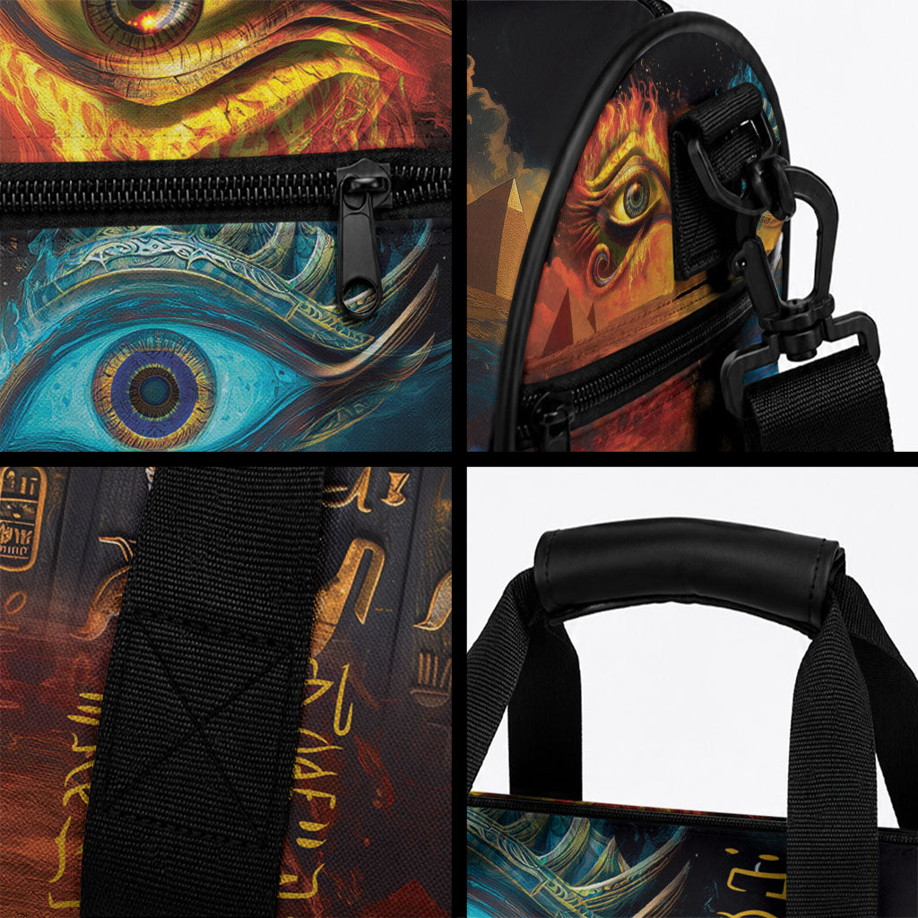 Eye of Ra and Eye of Horus Duffle Bag Power and Magic Ancient Egyptian Mythology