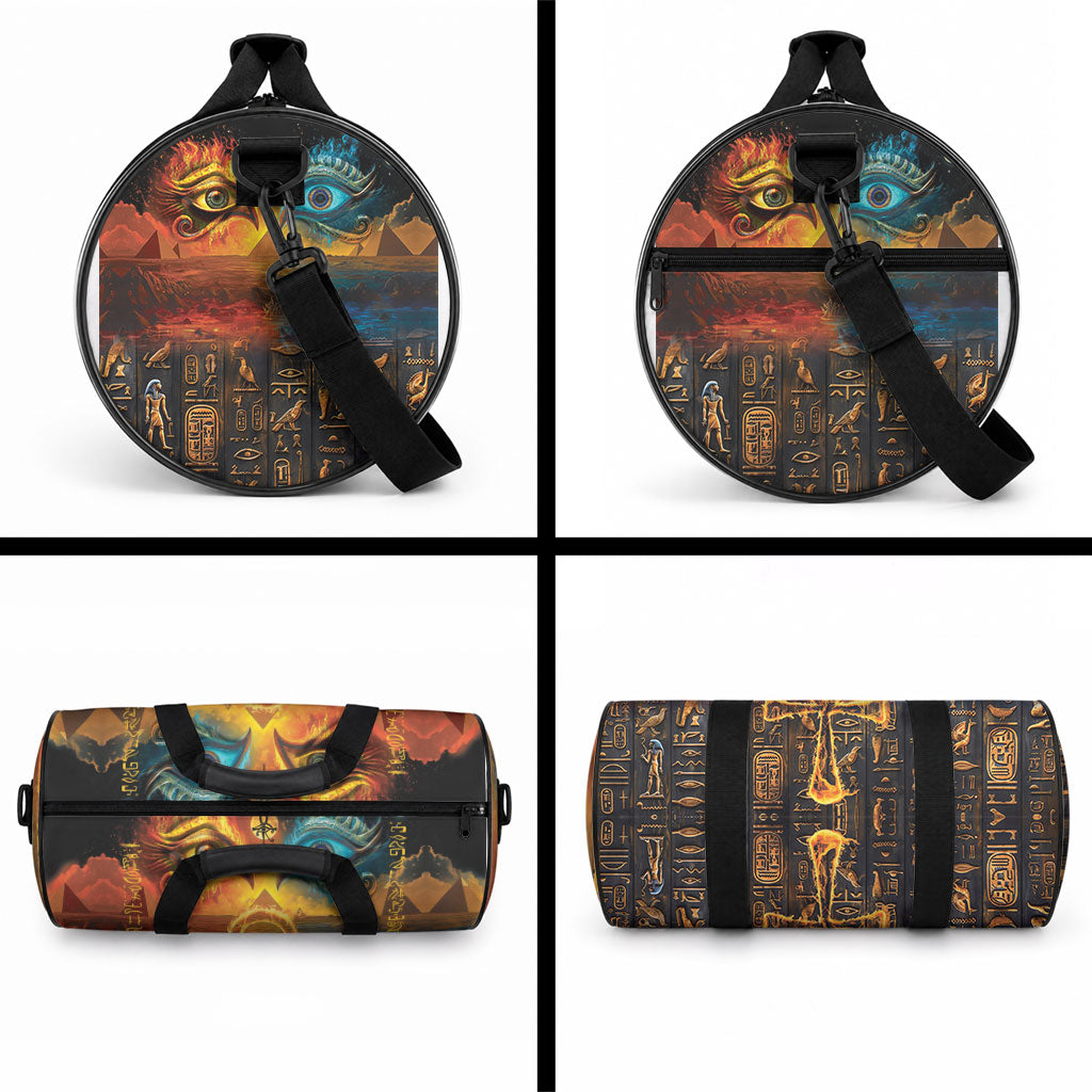 Eye of Ra and Eye of Horus Duffle Bag Power and Magic Ancient Egyptian Mythology