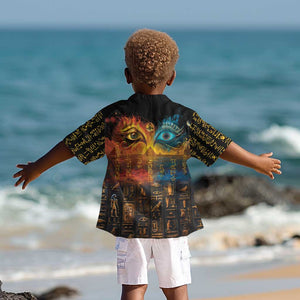 Eye of Ra and Eye of Horus Kid Hawaiian Shirt Power and Magic Ancient Egyptian Mythology