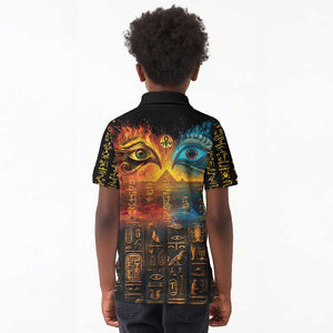 Eye of Ra and Eye of Horus Kid Polo Shirt Power and Magic Ancient Egyptian Mythology