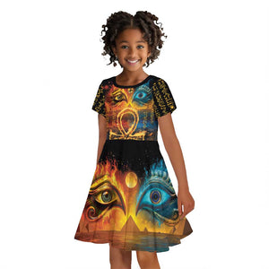 Eye of Ra and Eye of Horus Kid Short Sleeve Dress Power and Magic Ancient Egyptian Mythology