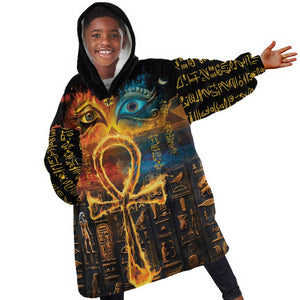 Eye of Ra and Eye of Horus Kid Wearable Blanket Hoodie Power and Magic Ancient Egyptian Mythology