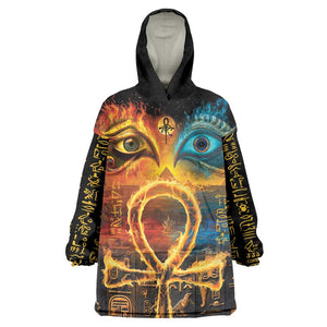 Eye of Ra and Eye of Horus Kid Wearable Blanket Hoodie Power and Magic Ancient Egyptian Mythology