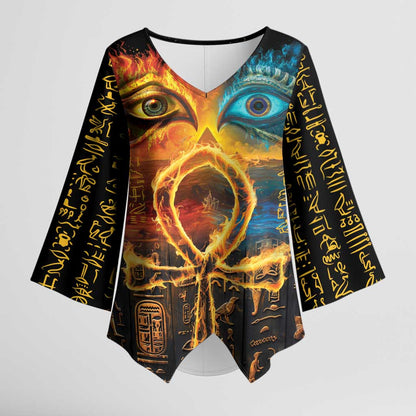 Eye of Ra and Eye of Horus Kimono Sleeve Blouse Power and Magic Ancient Egyptian Mythology