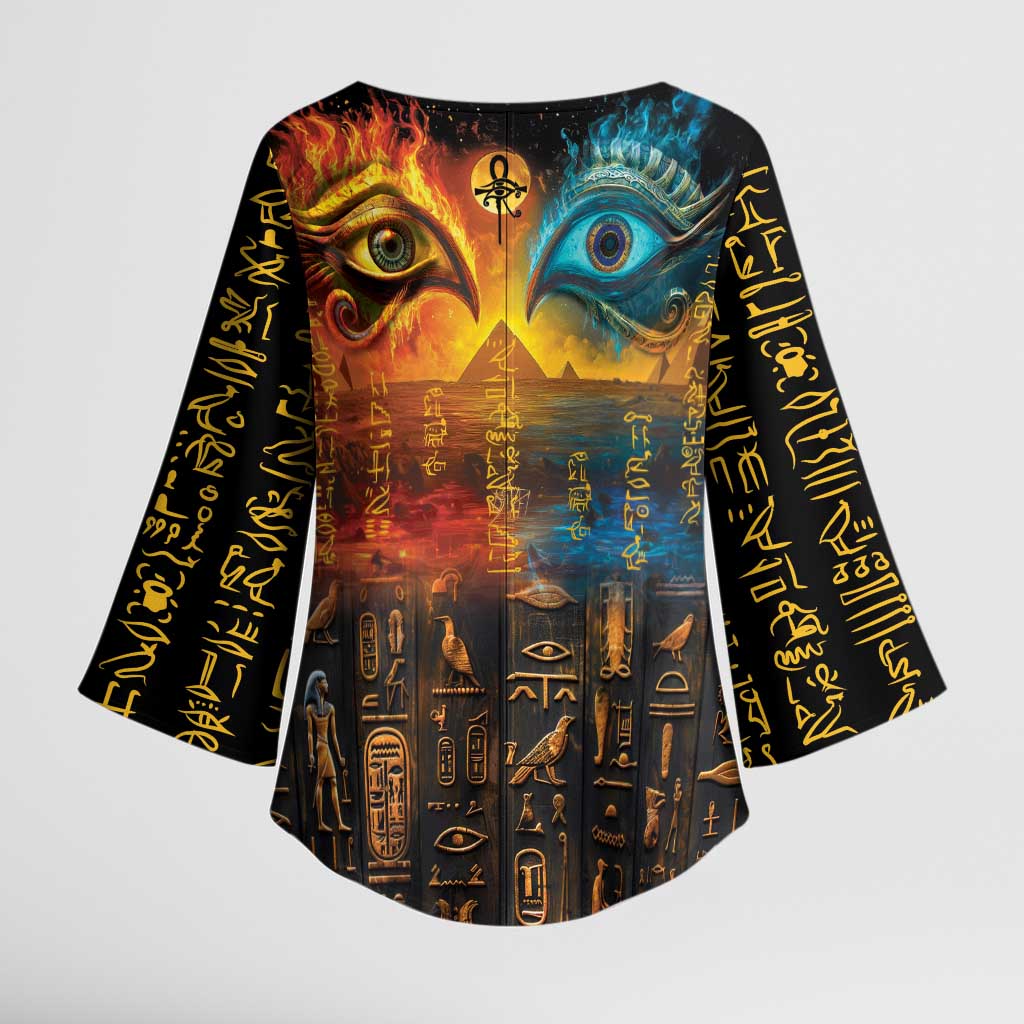 Eye of Ra and Eye of Horus Kimono Sleeve Blouse Power and Magic Ancient Egyptian Mythology