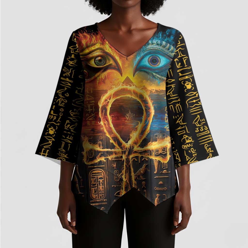 Eye of Ra and Eye of Horus Kimono Sleeve Blouse Power and Magic Ancient Egyptian Mythology