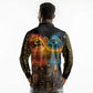 Eye of Ra and Eye of Horus Long Sleeve Polo Shirt Power and Magic Ancient Egyptian Mythology
