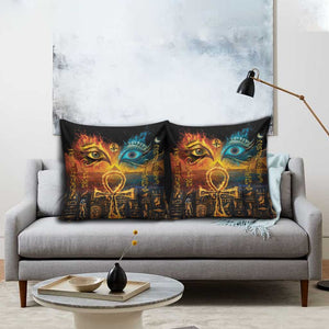Eye of Ra and Eye of Horus Pillow Cover Power and Magic Ancient Egyptian Mythology