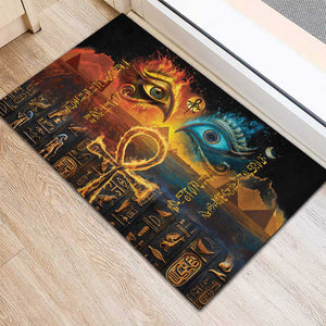 Eye of Ra and Eye of Horus Rubber Doormat Power and Magic Ancient Egyptian Mythology