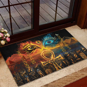 Eye of Ra and Eye of Horus Rubber Doormat Power and Magic Ancient Egyptian Mythology