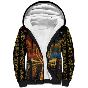 Eye of Ra and Eye of Horus Sherpa Hoodie Power and Magic Ancient Egyptian Mythology