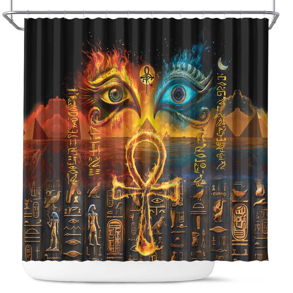 Eye of Ra and Eye of Horus Shower Curtain Power and Magic Ancient Egyptian Mythology