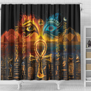 Eye of Ra and Eye of Horus Shower Curtain Power and Magic Ancient Egyptian Mythology