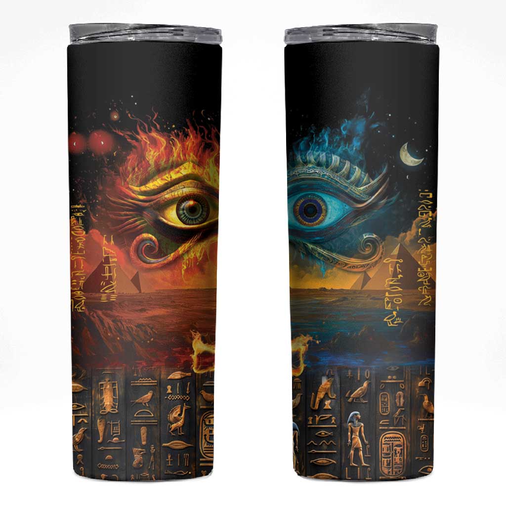 Eye of Ra and Eye of Horus Skinny Tumbler Power and Magic Ancient Egyptian Mythology