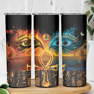 Eye of Ra and Eye of Horus Skinny Tumbler Power and Magic Ancient Egyptian Mythology