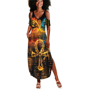 Eye of Ra and Eye of Horus Summer Maxi Dress Power and Magic Ancient Egyptian Mythology