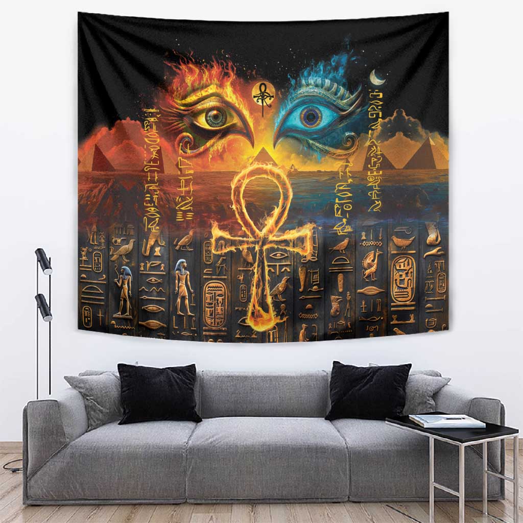 Eye of Ra and Eye of Horus Tapestry Power and Magic Ancient Egyptian Mythology