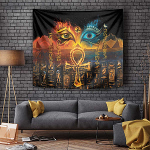 Eye of Ra and Eye of Horus Tapestry Power and Magic Ancient Egyptian Mythology