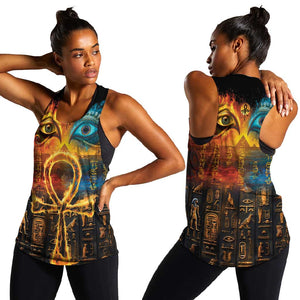 Eye of Ra and Eye of Horus Women Racerback Tank Power and Magic Ancient Egyptian Mythology