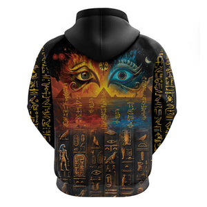 Eye of Ra and Eye of Horus Zip Hoodie Power and Magic Ancient Egyptian Mythology