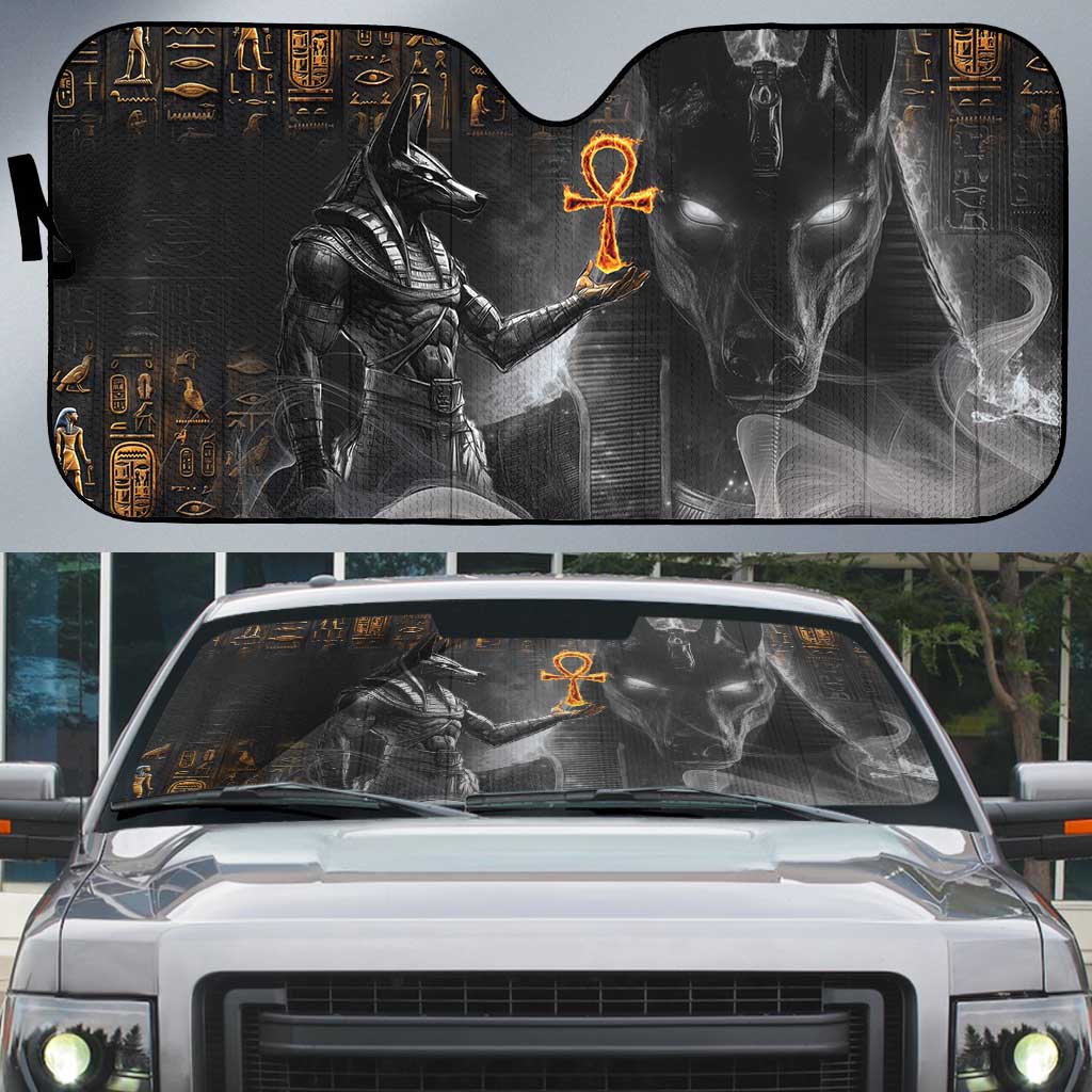 Mythical Anubis Auto Sun Shade The Egyptian God of Death