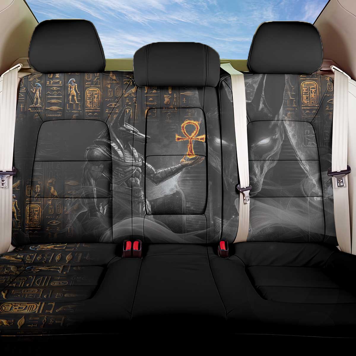 Mythical Anubis Back Car Seat Cover The Egyptian God of Death