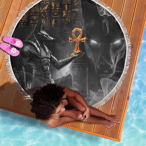 Mythical Anubis Beach Blanket The Egyptian God of Death