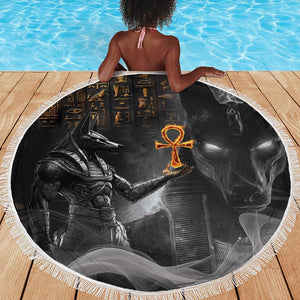 Mythical Anubis Beach Blanket The Egyptian God of Death