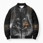 Mythical Anubis Bomber Puffer Jacket The Egyptian God of Death