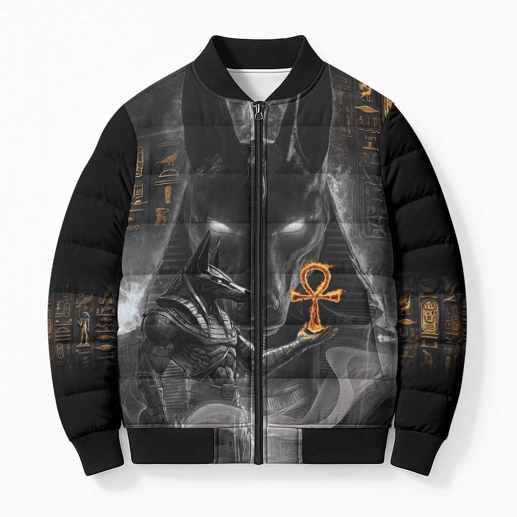 Mythical Anubis Bomber Puffer Jacket The Egyptian God of Death