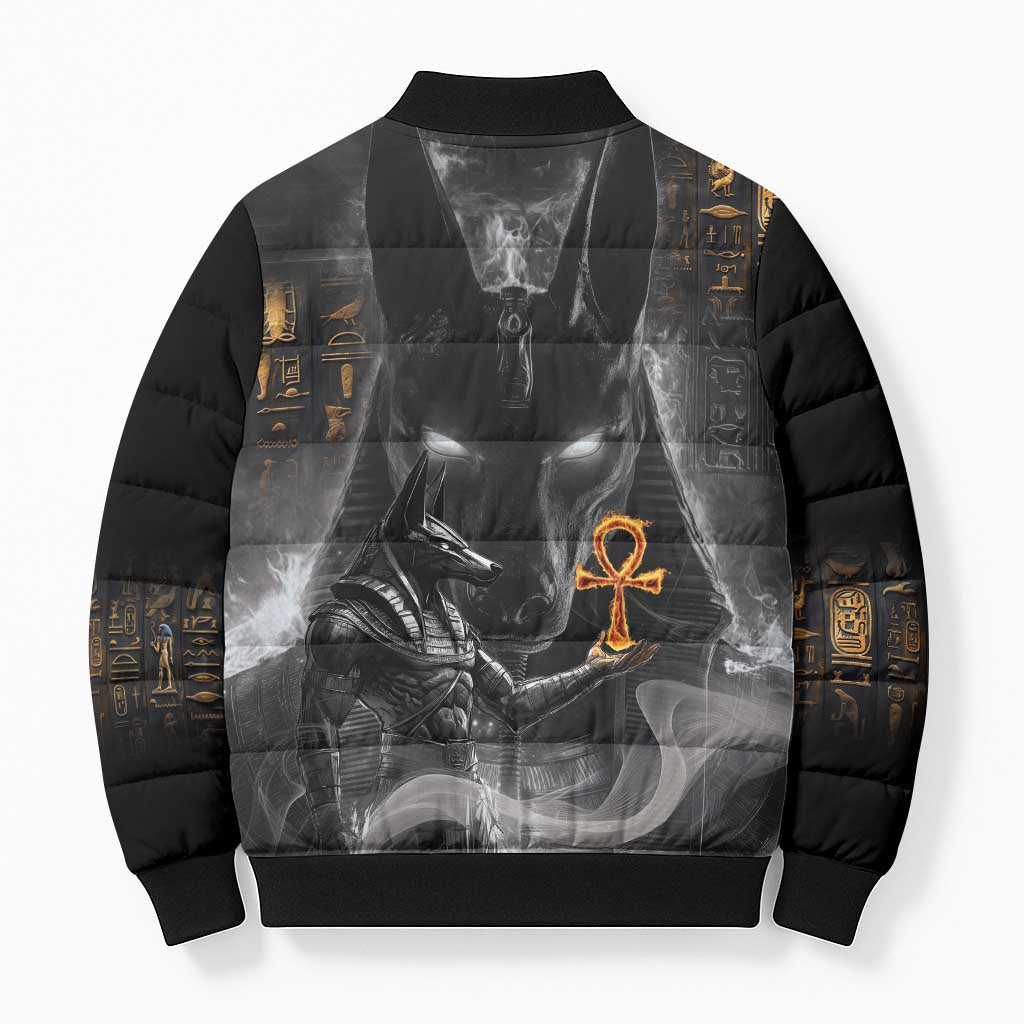 Mythical Anubis Bomber Puffer Jacket The Egyptian God of Death