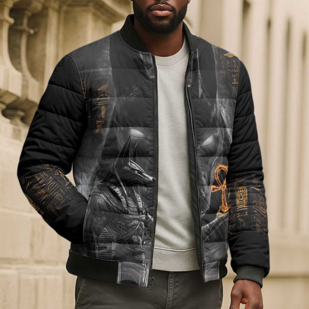 Mythical Anubis Bomber Puffer Jacket The Egyptian God of Death
