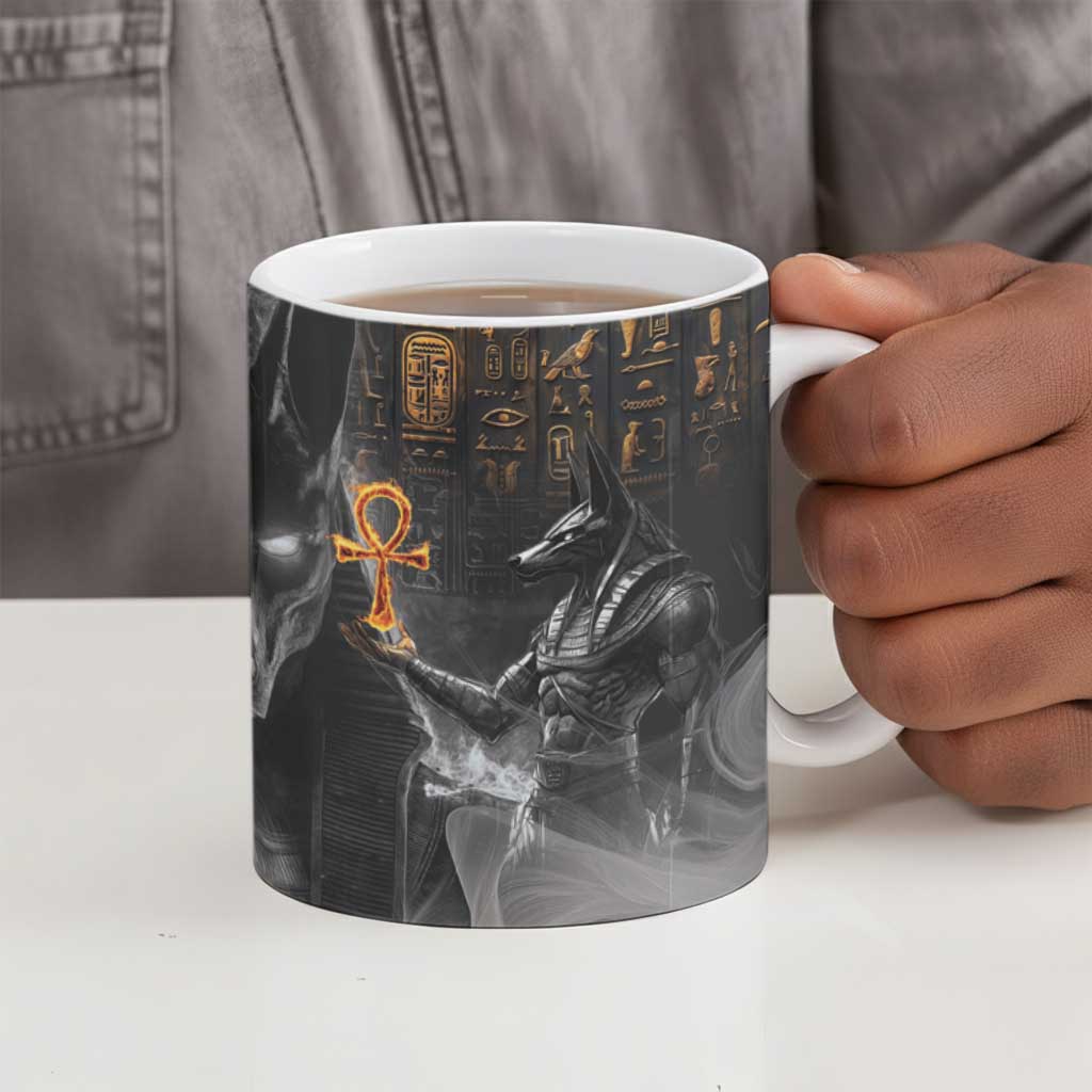 Mythical Anubis Ceramic Mug The Egyptian God of Death