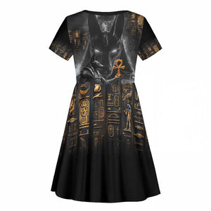 Mythical Anubis Kid Short Sleeve Dress The Egyptian God of Death