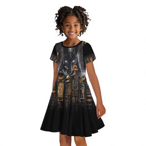 Mythical Anubis Kid Short Sleeve Dress The Egyptian God of Death