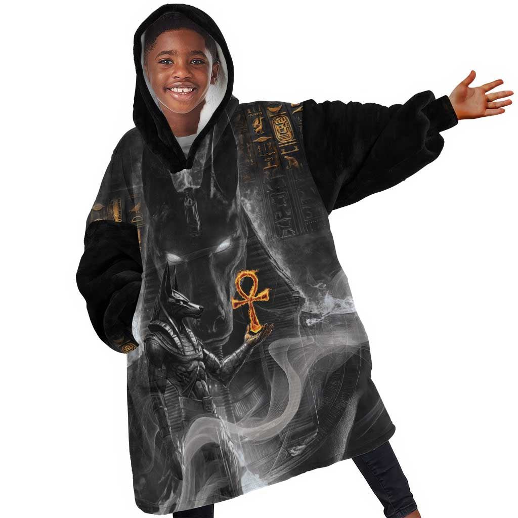 Mythical Anubis Kid Wearable Blanket Hoodie The Egyptian God of Death